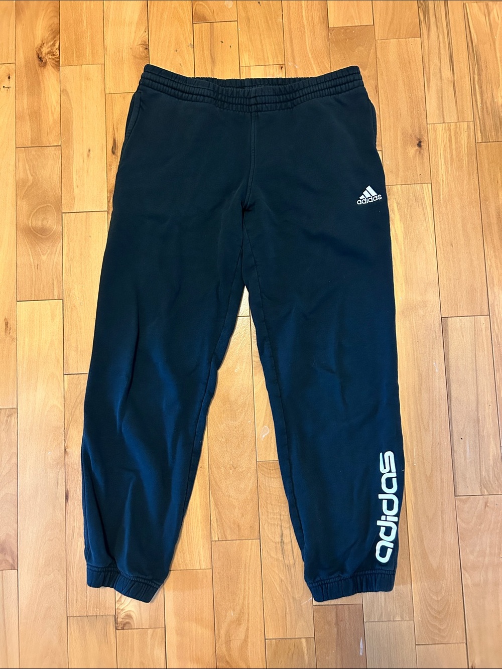 Adidas Black Joggers Sweatpants with White Logos